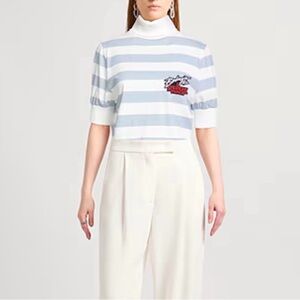 Balmain X Stranger Things Striped Blue and White Women's Top Size M New (8)